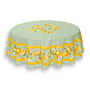 Nappe ronde coton citron vert 1m80