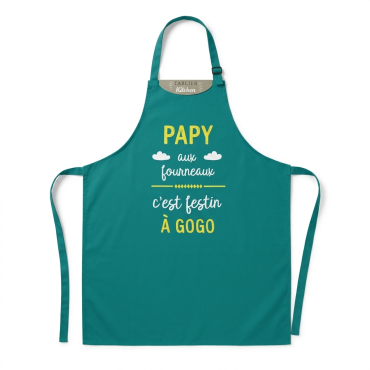 Tablier Papy aux Fourneaux - c'est festin à gogo - 100 %  Coton - Cadeau Humoristique pour Grand-Père