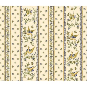 Nappe  faïence de Moustiers  bleu coton 1m50/1m20