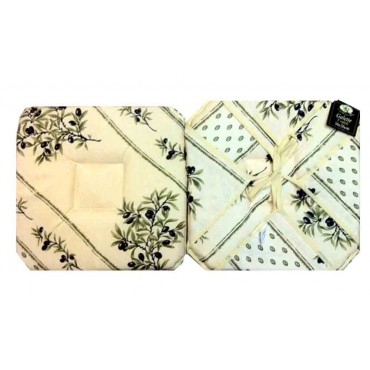 Coussin de chaise olivou écru 