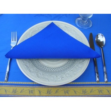 serviette coton  unie bleu 40 cm /40 cm