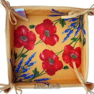 Serviette coquelicot jaune  40 cm /40cm