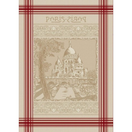 Lot de 3 Torchons coton tissé Jacquard sacré coeur Lot de 3 Torchons coton tissé Jacquard sacré coeur