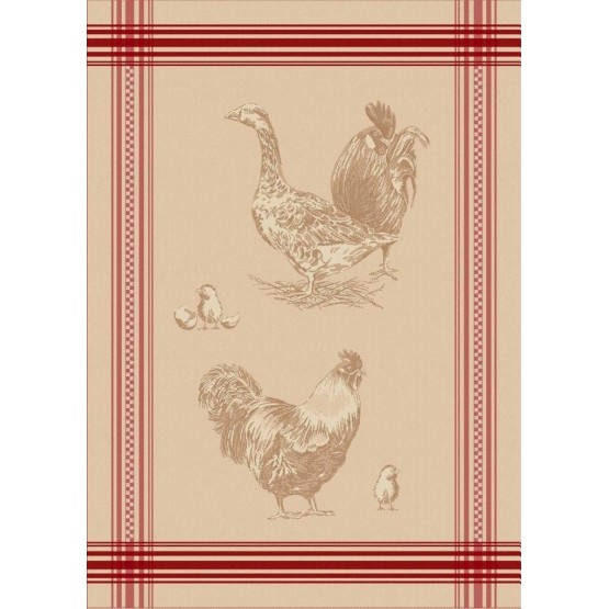 Lot de 3 Torchons coton tissé Jacquard plumage Lot de 3 Torchons coton tissé Jacquard plumage