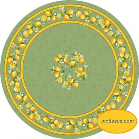 Nappe ronde coton citron vert 1m80 Nappe ronde coton citron vert 1m80