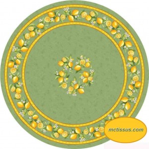 Nappe ronde coton citron vert 1m80