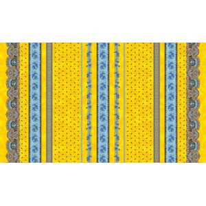 Nappe  coton enduit plastifiée tradition jaune 2 m / 1m55