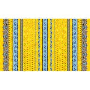 Nappe  coton enduit plastifiée tradition jaune 2 m / 1m55