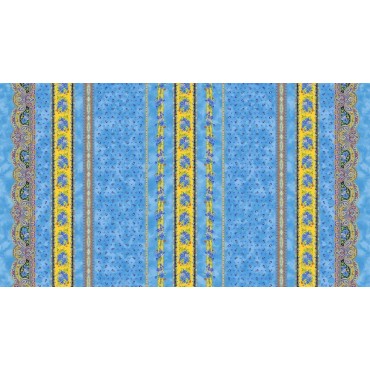 MCTISSUS Nappe Abeille Bleu 1m50x1m20 Anti Tache et sans Repassage