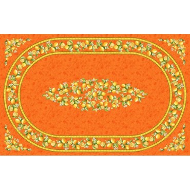Nappe coton citron orange  2m50/1m55