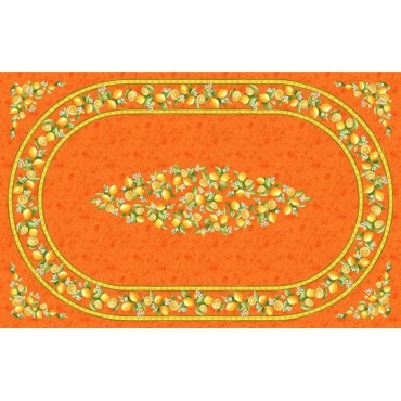 Nappe coton citron orange  2m50/1m55