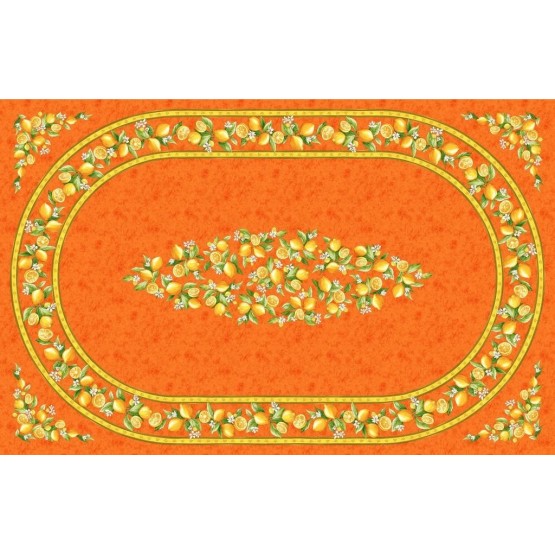 Nappe coton citron orange  2m50/1m55