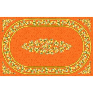 Nappe coton citron orange  2m50/1m55