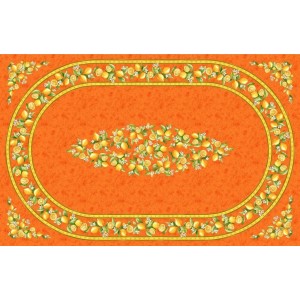 Nappe coton citron orange  2m50/1m55