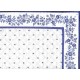 Set de table exclusif cadré blanc bleu fleur blanc