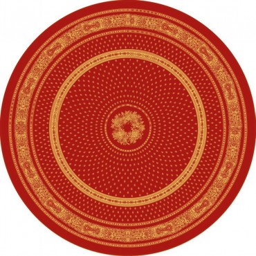 Nappe ronde jacquard coton tissé  2m30 Bastide rouge