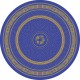 Nappe ronde jacquard coton tissé  2m30 Bastide  bleu jaune