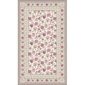 Nappe carrée jacquard  garance fushia bleu   1m45/1m45