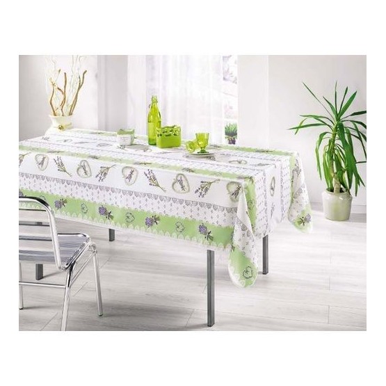 Nappe Charme tilleul 2m / 1m48 anti tache infroissable Nappe Charme tilleul 2m / 1m48 anti tache infroissable