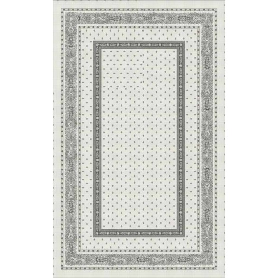 Nappe 160cm x 260 cm Jacquard Bastide gris traité téflon 