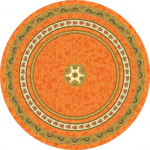 Nappe ronde coton enduit  tradition rouille 1m80
