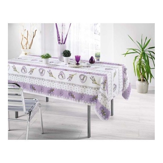 Nappe charme lilas 2m50/1m48 anti tache infroissable Nappe charme lilas 2m50/1m48 anti tache infroissable