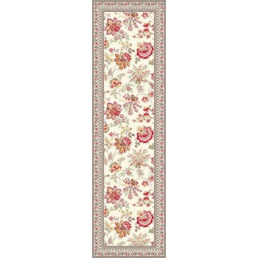 Chemin de table jacquard garance jaune rouge 1m 70 / 50 cm