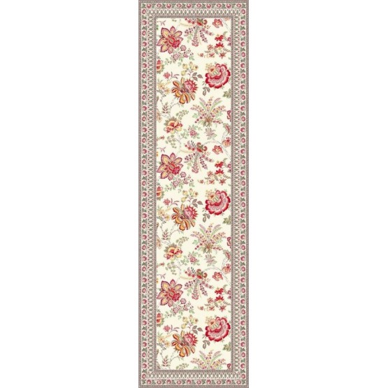 Chemin de table jacquard garance jaune rouge 1m 70 / 50 cm