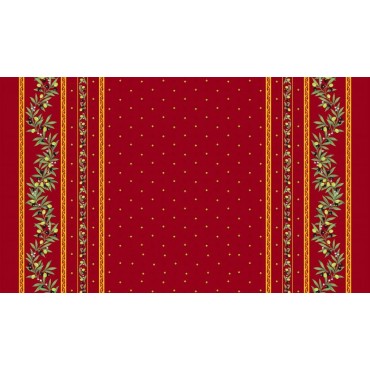 Nappe coton enduit  plastifiée ramatuelle rouge  2m50 / 1m55