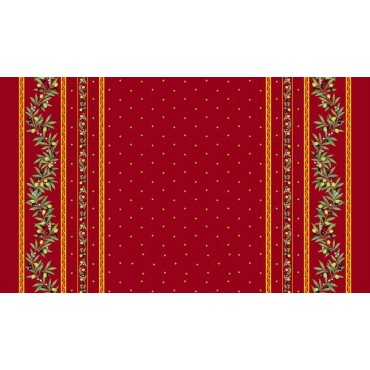 Nappe coton enduit  plastifiée ramatuelle rouge  2m50 / 1m55