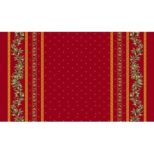 Nappe coton enduit  plastifiée ramatuelle rouge  2m50 / 1m55