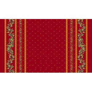 Nappe coton enduit  plastifiée ramatuelle rouge  2m50 / 1m55