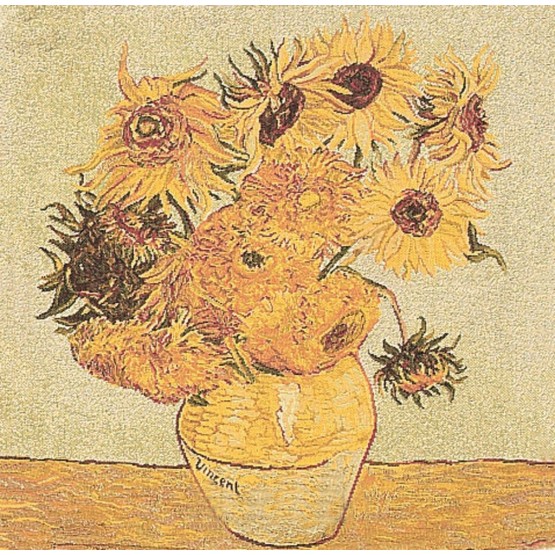 Housse de Coussin Coton Van Gogh Tournesol 45cm/45cm Housse de Coussin Coton Van Gogh Tournesol 45cm/45cm
