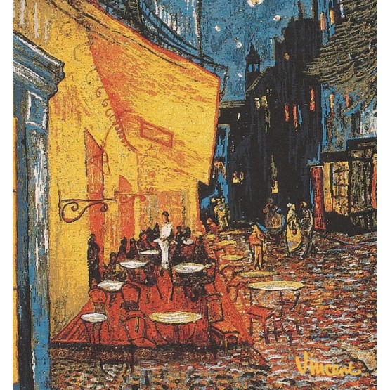 Housse de Coussin Coton Van Gogh café de nuit 45cm/45cm Housse de Coussin Coton Van Gogh café de nuit 45cm/45cm