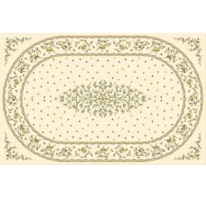 Nappe faïence de Moustiers bleu  plastifiée 2m50 / 1m50