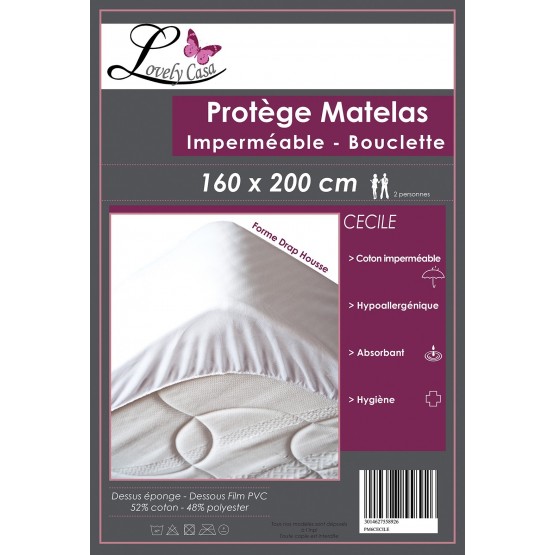 Protège matelas imperméable, absorbant et anti-acariens 160 x 200 cm