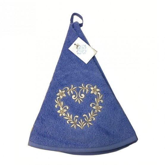 Essuie Main Rond En éponge Chat Bleu