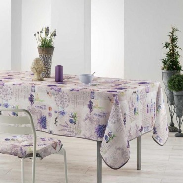 nappe provençale - rectangle- motif lavande - référence sentorial - polyester - antitache - infroissable - entretien facile