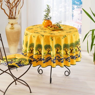 nappe-ronde-polyester-antitache-infroissable-1M80-provençale-olive-olivier-champs-de-lavande-jaune