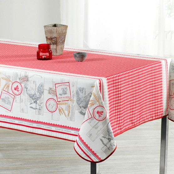 Nappe Rectangle Motif Montagne Luge - 2,40 X 1,50 M - Polyester Anti-tache, Infroissable