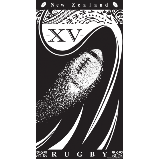 MCTISSUS Serviette de Plage Rugby New Zealand 95 cm x 175 cm