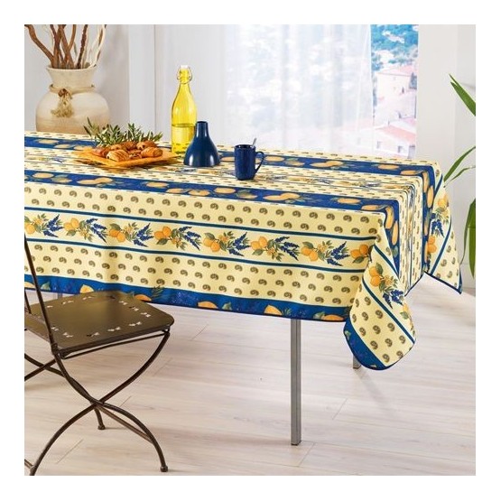 Nappe citron lavande bleu 2m / 1m50