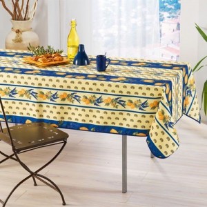 Nappe citron lavande bleu 2m / 1m50