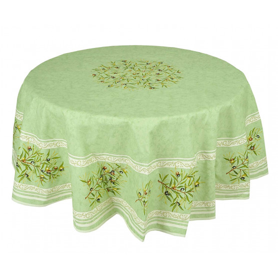 nappe-ronde-coton-enduit-plastifié-180cm-clos-des-oliviers-vert-motif-olive