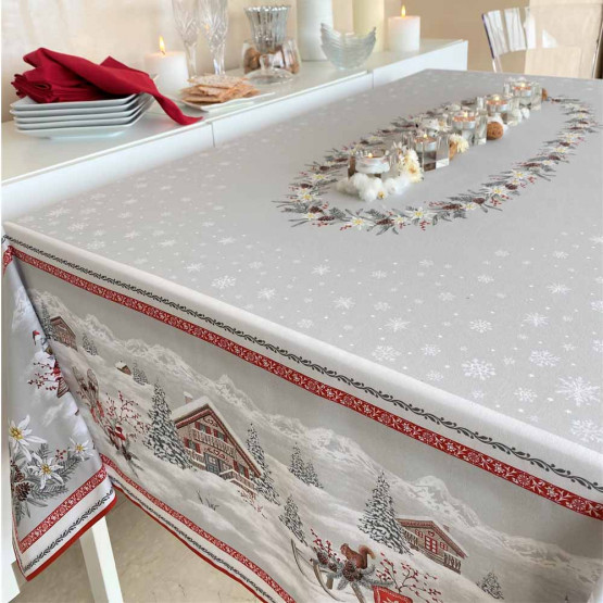 Nappe Quiberon corail coton polyester enduit plastifiée 2m50 x 1m50