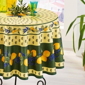 Nappe Citron Lavande bleu anti tache infroissable 1m80