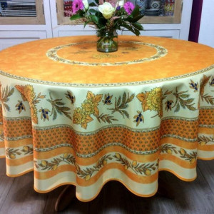 nappe-ronde-tournesol-abeille-jaune-provençale-anti-tache-infroissable-olive-citron-blé