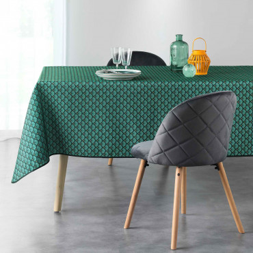 Nappe ovale vert 180x235 en polyester FONTANA