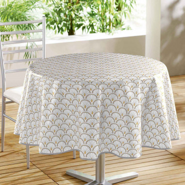 nappe ronde artchic blanche - polyester - 1m80