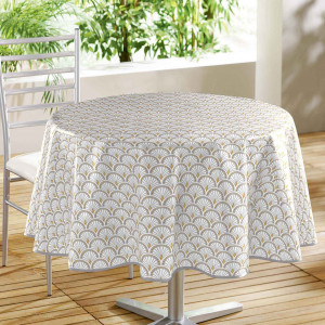 nappe ronde artchic blanche - polyester - 1m80